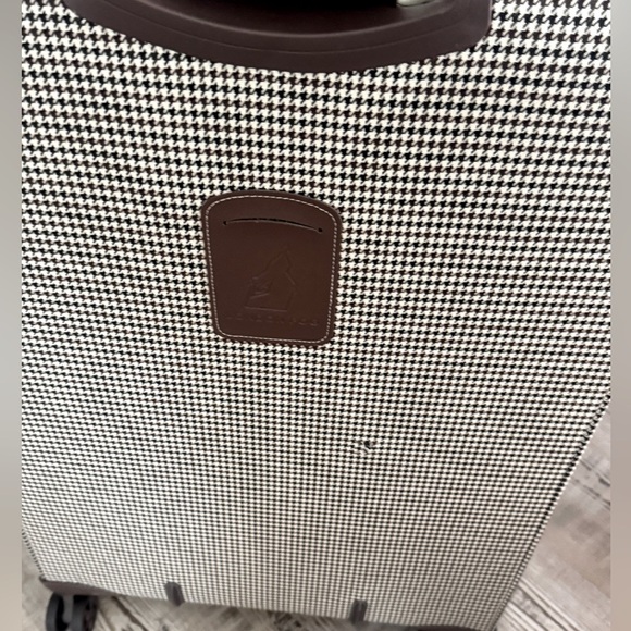 London Fog Oxford III 29”Spinner Luggage suitcase travel bag olive houndstooth - Picture 15 of 16